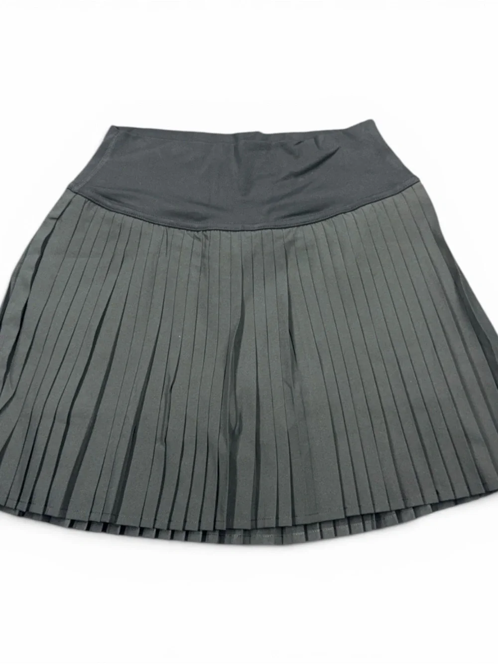 ALO Yoga Black Pleated Skater Skirt with V-Waistband